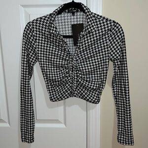 Houndstooth Crop Top